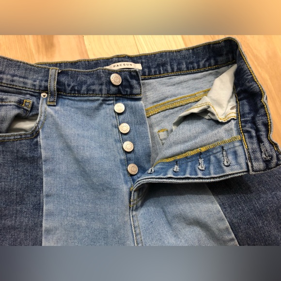 LAST CHANCE Pacsun Two Tone High Rise Straight Jeans - Picture 4 of 6